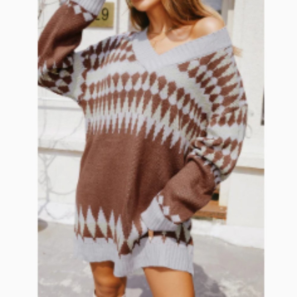 Argyle sweater dress